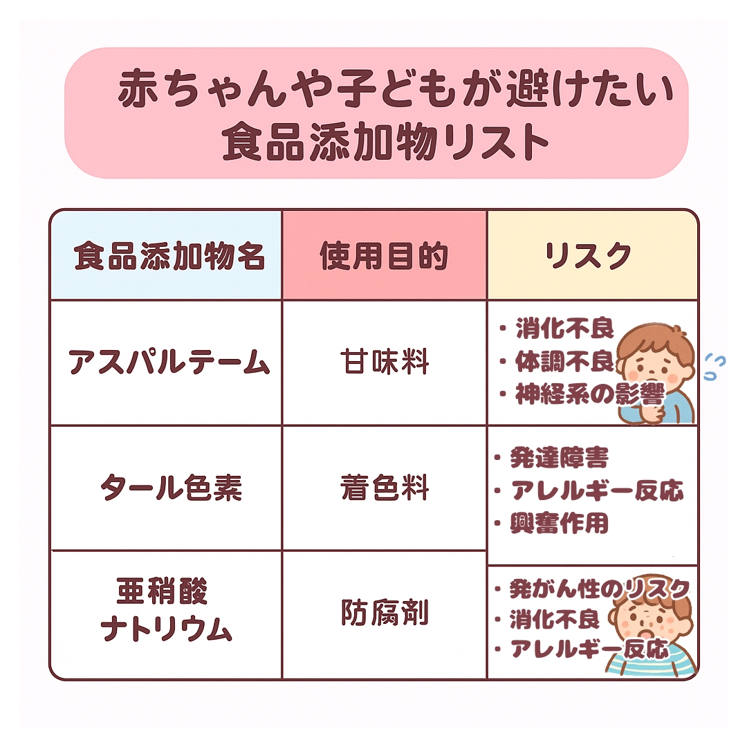 これだけは避けたい添加物早見表