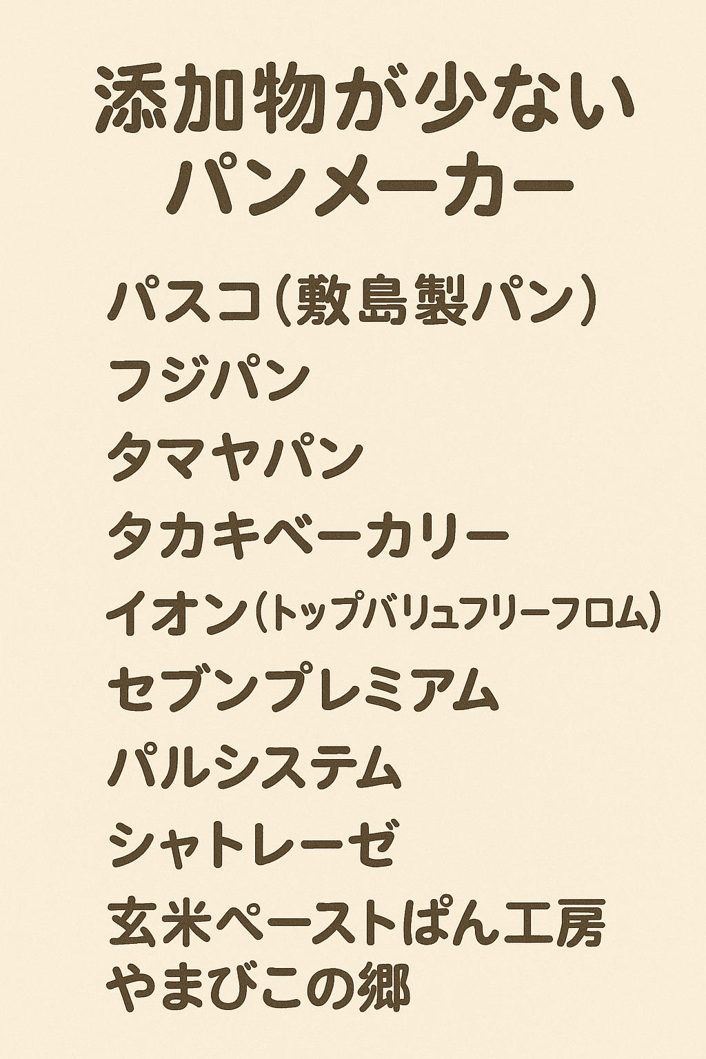 添加物が少ないパンメーカー