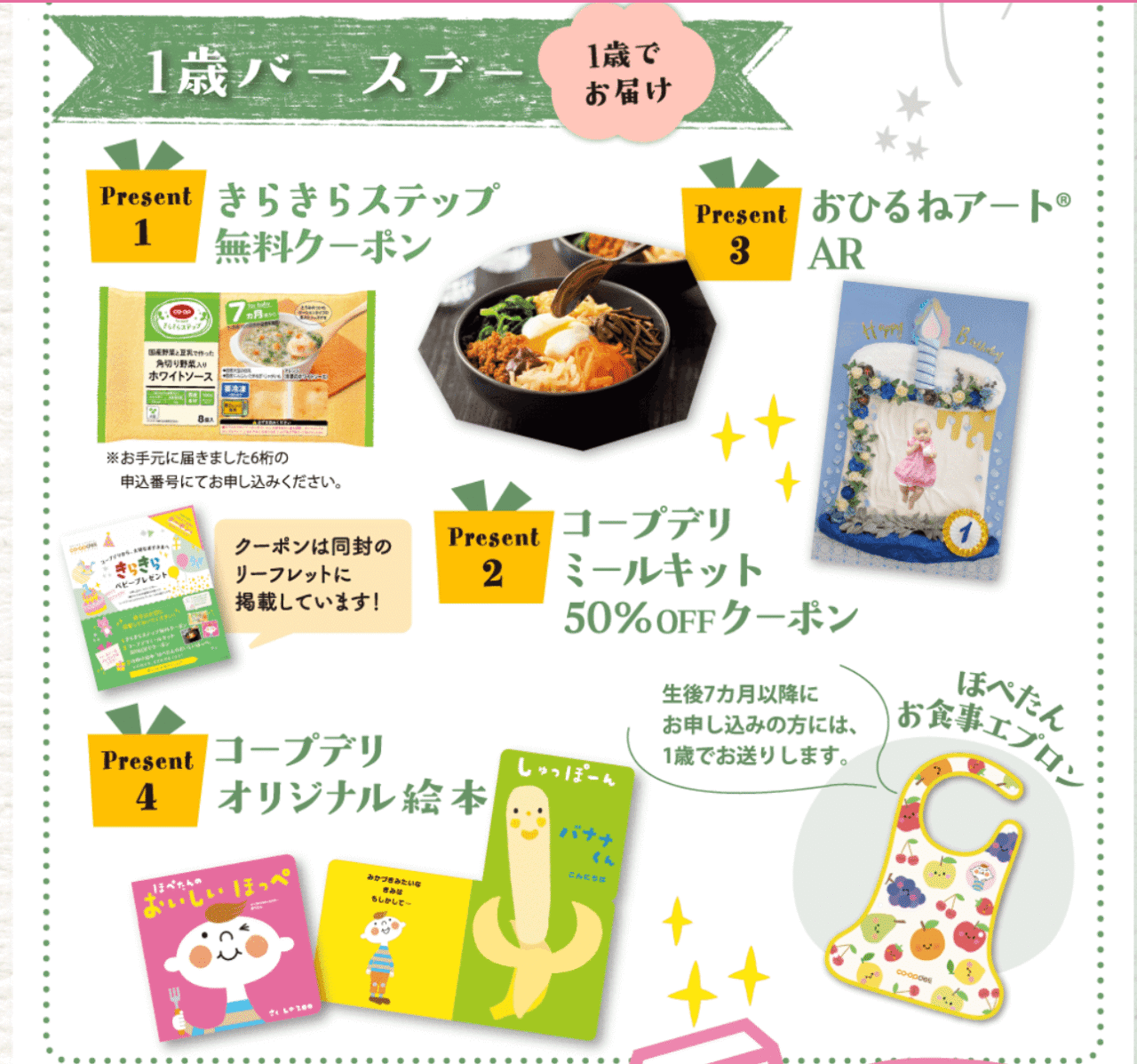 コープデリの1歳プレゼント