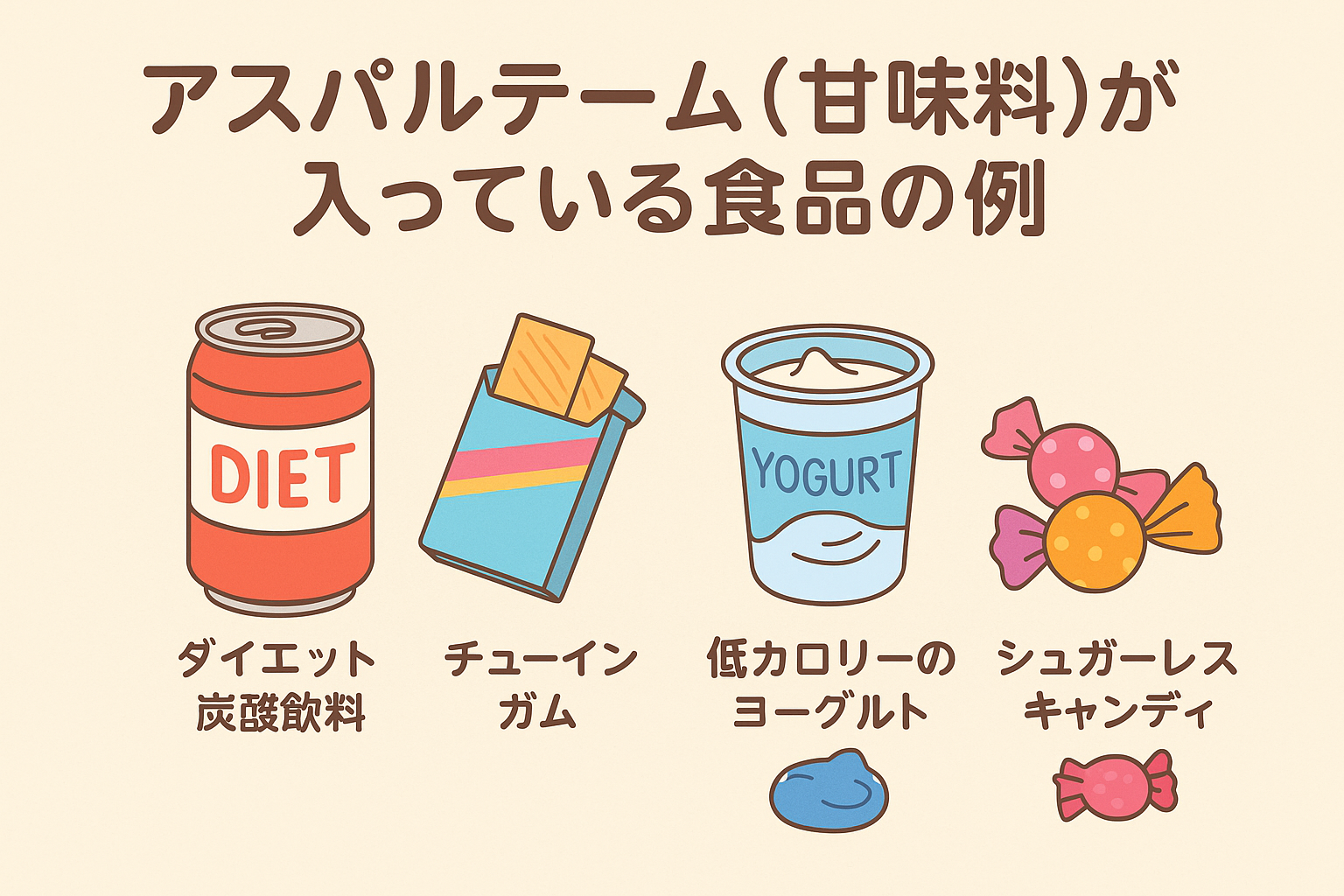 甘味料が入っている食品の例