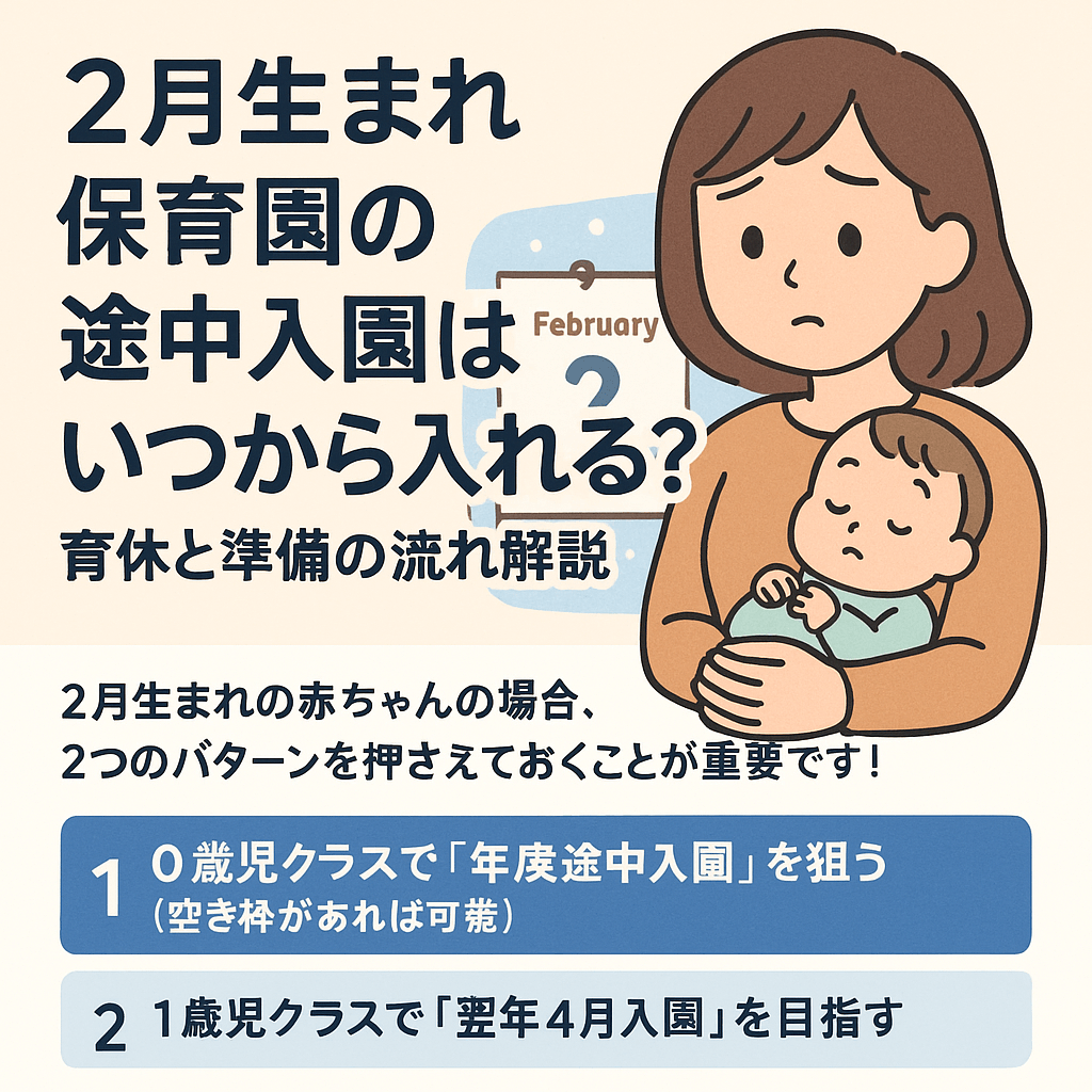 2月生まれの保育園途中入園について