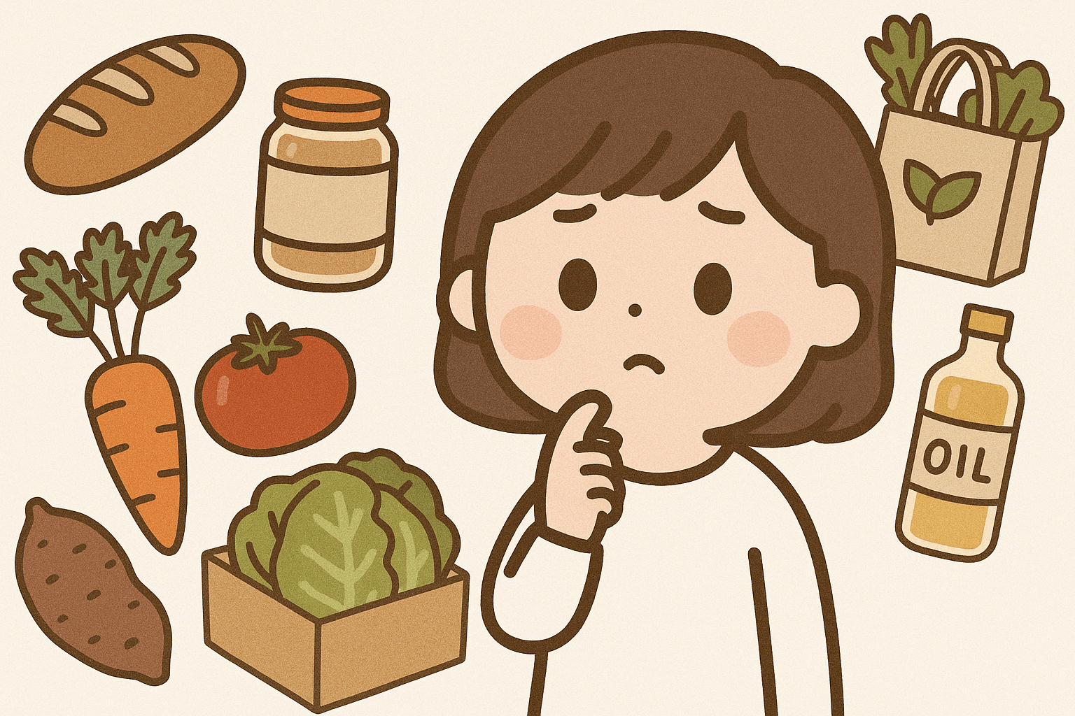 オーガニックが体にいいのか悩む女性