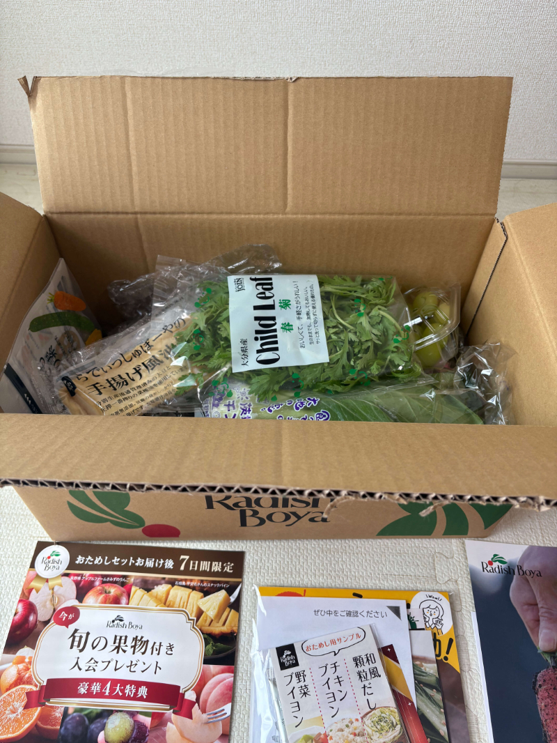 らでぃっしゅぼーやのお試しセットの内容