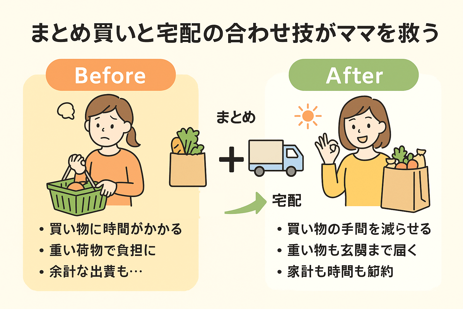 まとめ買いと宅配のコツ