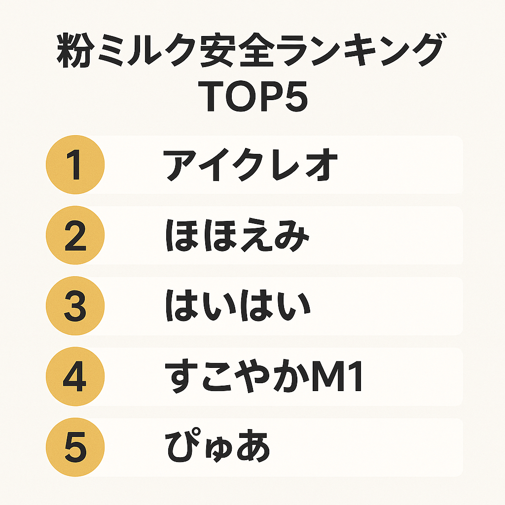 粉ミルク安全ランキングTOP5