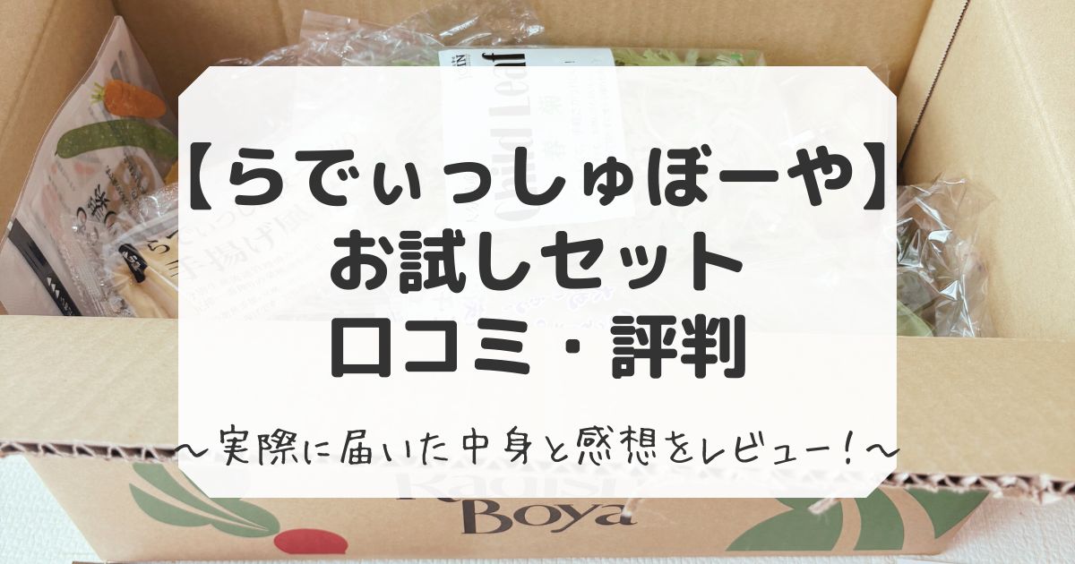 らでぃっしゅぼーやのお試しセットの口コミと内容